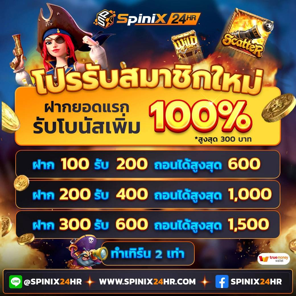 โปรโมชั่น spinix24hr เล่นได้ รับเงินเลย อัพเดทล่าสุด 2024